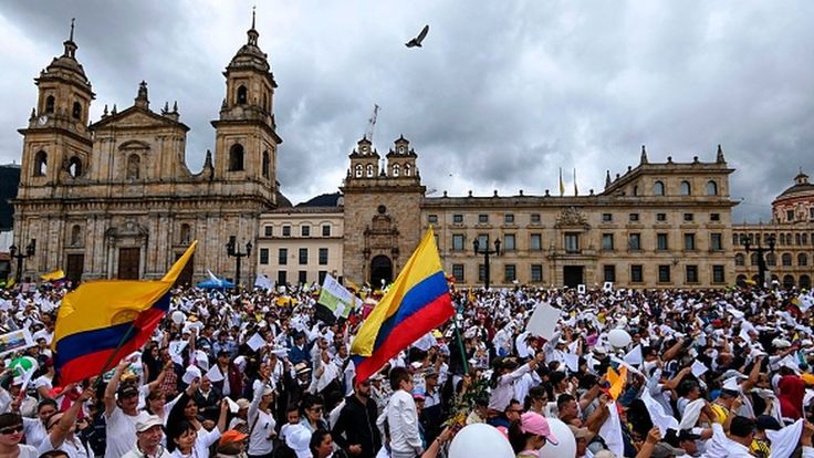 Colombia protest_ Thousands march for peace after cadet killings